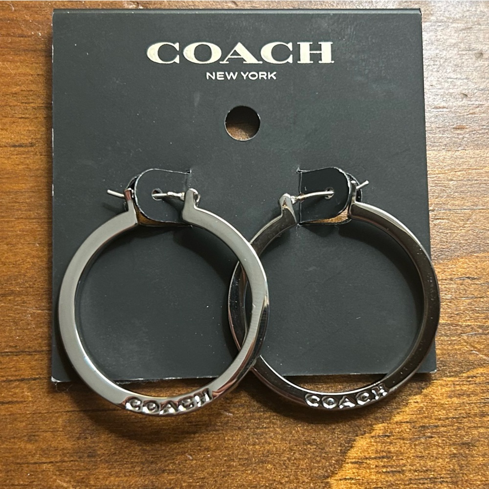 Coach Silver Hoop Earrings